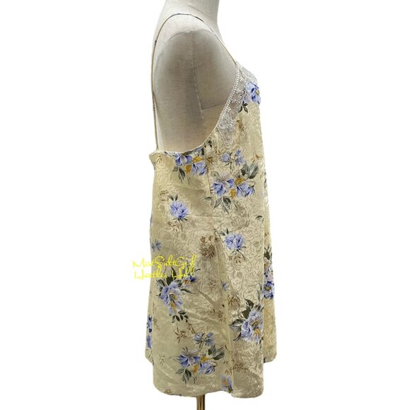Vintage California Miss Floral Slip Dress With Embroidered Lace Trim Size Large - Picture 5 of 6